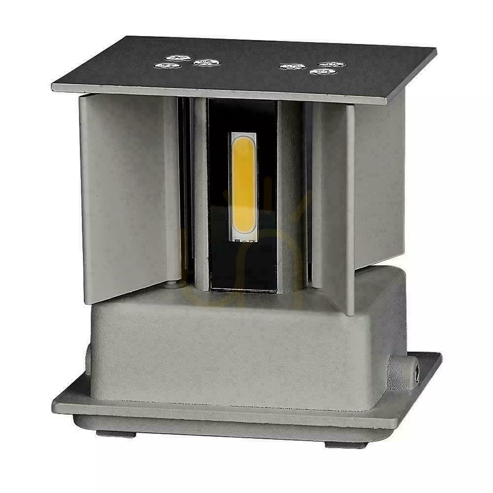 Visa V-TAC 11W LED Top Down Adjustable Chip BRIDGELUX Grey Square IP65 VT-759-12-G 3000K 1360lm Väggarmatur. V-TAC 11W LED Top Down Adjustable Chip BRIDGELUX Grey Square IP65 VT-759-12-G 3000K 1360lm Väggarmatur.