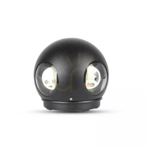 Kontrollera Vägglampa V-TAC 4W LED Svart Rund IP65 VT-834-B 4000K 428lm.