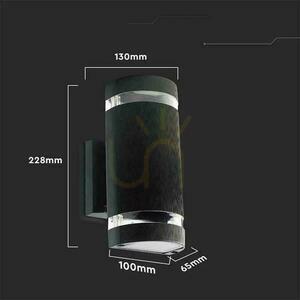 Vägglampa för trädgård V-TAC Svart IP44 2xE27 Rund Topp Botten VT-967 small 2