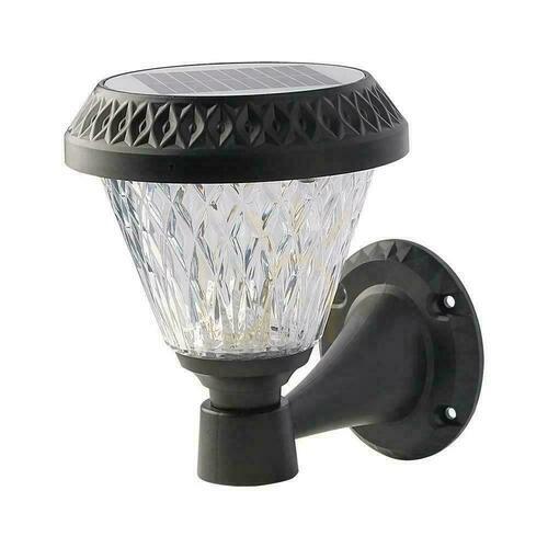 Kontrollera V-TAC solcellsdriven trädgårdsvägglampa med fjärrkontroll 3in1 IP44 svart rund VT-969 3000K-4000K-6400K 75 3 års garanti