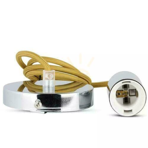 Kontrollera V-TAC Pendelarmatur Krom Metall Beige Wire VT-7338-BE 5 års garanti