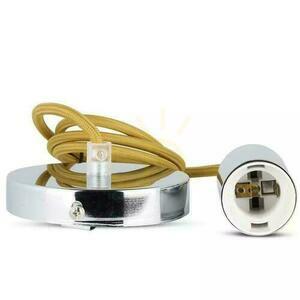 V-TAC Pendelarmatur Krom Metall Beige Wire VT-7338-BE 5 års garanti small 1