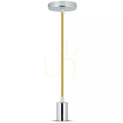 Kontrollera V-TAC Pendelarmatur Krom Metall Beige Wire VT-7338-BE 5 års garanti