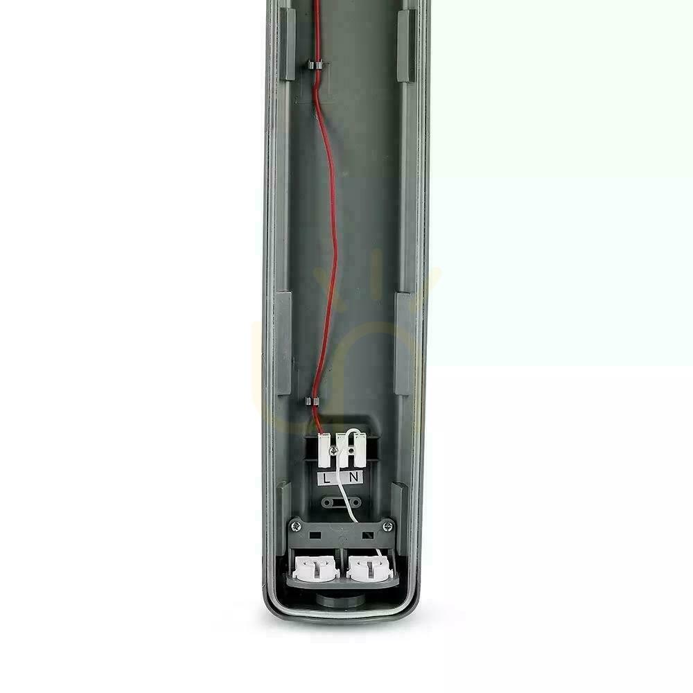 Utsikt V-TAC PC/PC 2x150cm LED Hermetisk armatur (2 x 22W) (LED-lysrör ingår) VT-15022 4000K 4000lm V-TAC PC/PC 2x150cm LED Hermetisk armatur (2 x 22W) (LED-lysrör ingår) VT-15022 4000K 4000lm