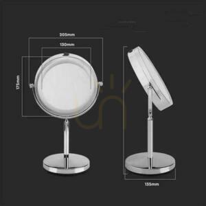 V-TAC Bärbar spegel 3W LED badrum smink 4xAAA fi.17CM krom VT-7572 6400K 30lm small 5