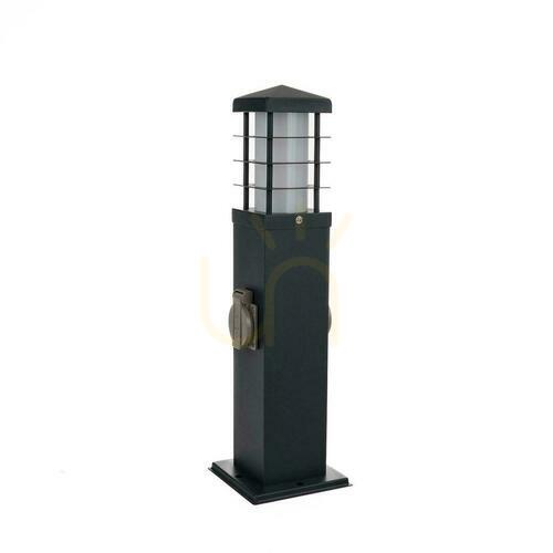 Kontrollera V-TAC Trädgårdsstolpe 2 uttag 45cm E27 IP44 Grafit VT-1155-1