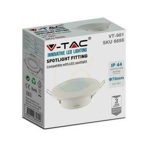 Mesh V-TAC GU10 Infälld Rund Tätad med glas IP44 Vit VT-981 3 års garanti small 3