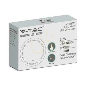V-TAC Mirror 25W LED Anty Pair Round 60cm IP44 In Touch CCT Color 3in1 VT-8602 3W1 85lm small 4