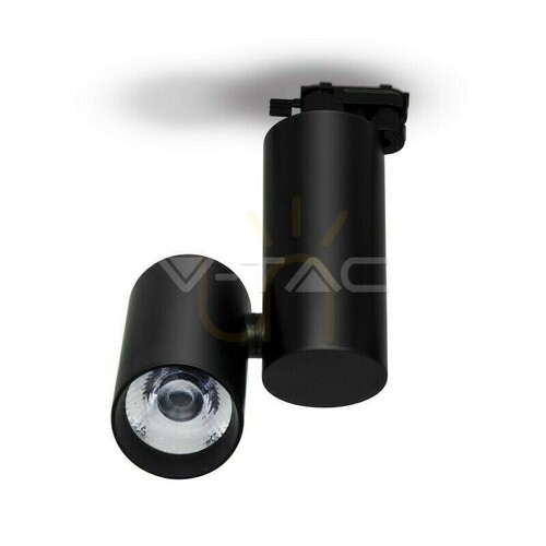 Kontrollera V-TAC VT-4635B svart LED-spotlight för trefasskena 30 W 6400 K 24° SKU 1297