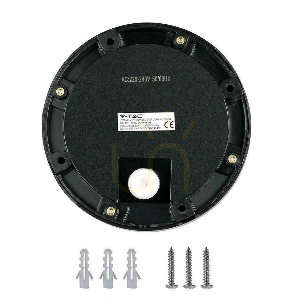 Kontrollera 2W LED V-TAC Trapparmatur Svart Rund 230V IP65 VT-1142 4000K 60lm 2W LED V-TAC Trapparmatur Svart Rund 230V IP65 VT-1142 4000K 60lm