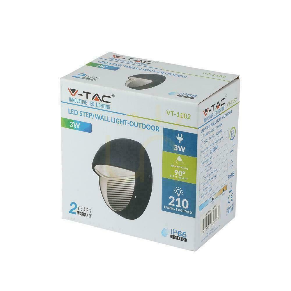 Visa Väggmonterad 3W LED V-TAC Svart Cirkulär 230V IP65 VT-1182-B 4000K 210lm Väggmontering. Väggmonterad 3W LED V-TAC Svart Cirkulär 230V IP65 VT-1182-B 4000K 210lm Väggmontering.