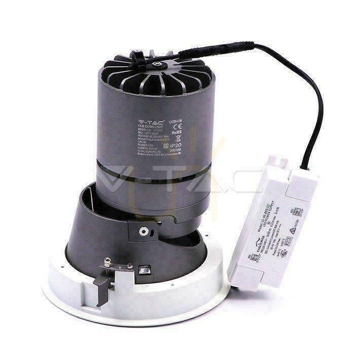 Utsikt LED Downlight V-TAC 6W COB CREE CRI95+ UGR19 24st VT-2907 3000K 400lm 5 års garanti LED Downlight V-TAC 6W COB CREE CRI95+ UGR19 24st VT-2907 3000K 400lm 5 års garanti