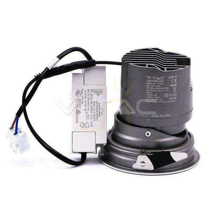 Visa LED Downlight V-TAC 6W COB CREE CRI95+ UGR19 24st VT-2907 3000K 400lm 5 års garanti LED Downlight V-TAC 6W COB CREE CRI95+ UGR19 24st VT-2907 3000K 400lm 5 års garanti