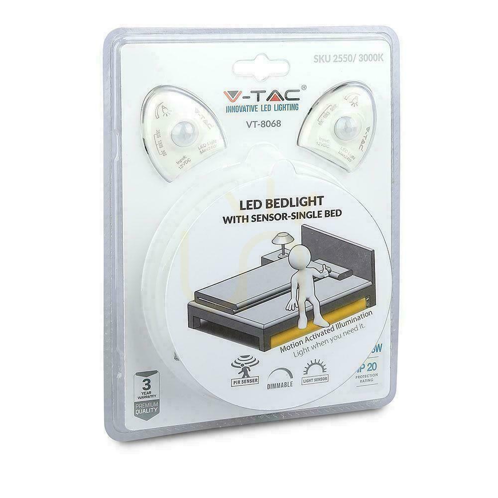 Förhandsvisning LED nattlampa V-TAC rörelsesensor dubbelsäng 2x1.2mb VT-8068 3000K 260lm 3 års garanti LED nattlampa V-TAC rörelsesensor dubbelsäng 2x1.2mb VT-8068 3000K 260lm 3 års garanti