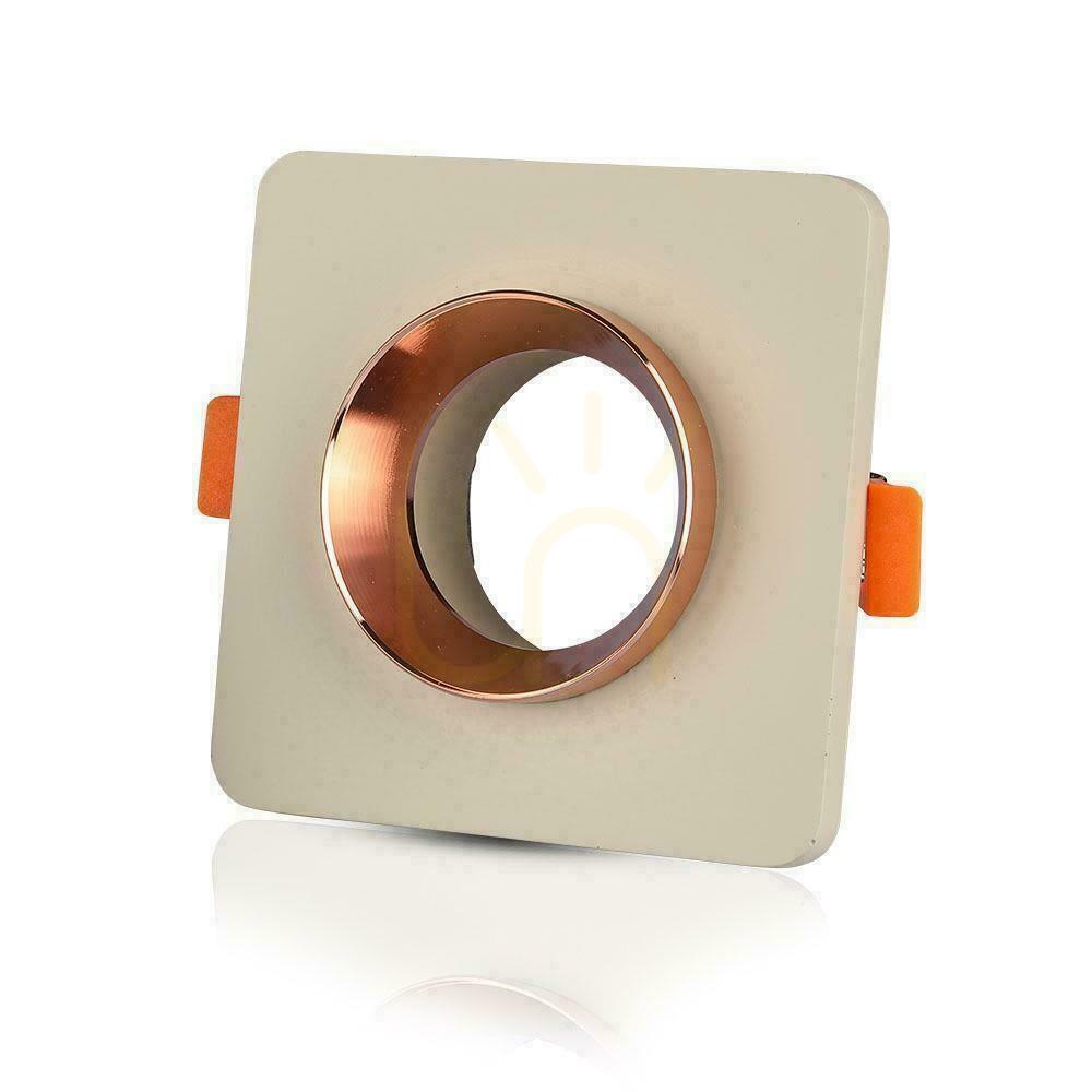 Kontrollera V-TAC GIPS BETON GU10 Kvadratiskt infällt nät vit/rosa guld VT-862-MRR 5 års garanti V-TAC GIPS BETON GU10 Kvadratiskt infällt nät vit/rosa guld VT-862-MRR 5 års garanti