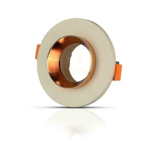 Kontrollera Rund infälld GU10-downlight V-TAC VT-862-MRC, benvit och matt roséguld