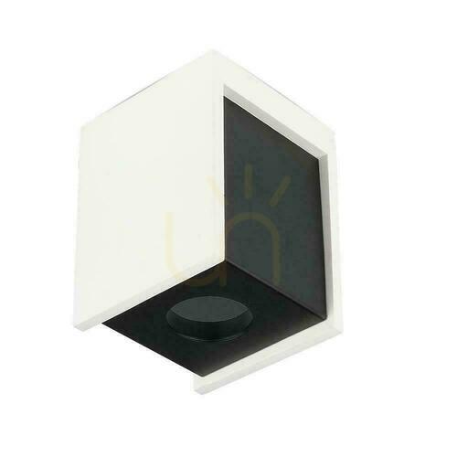 Kontrollera V-TAC GIPS BETON GU10 Utanpåliggande fyrkant Vit/Svart VT-860-GB 5 års garanti