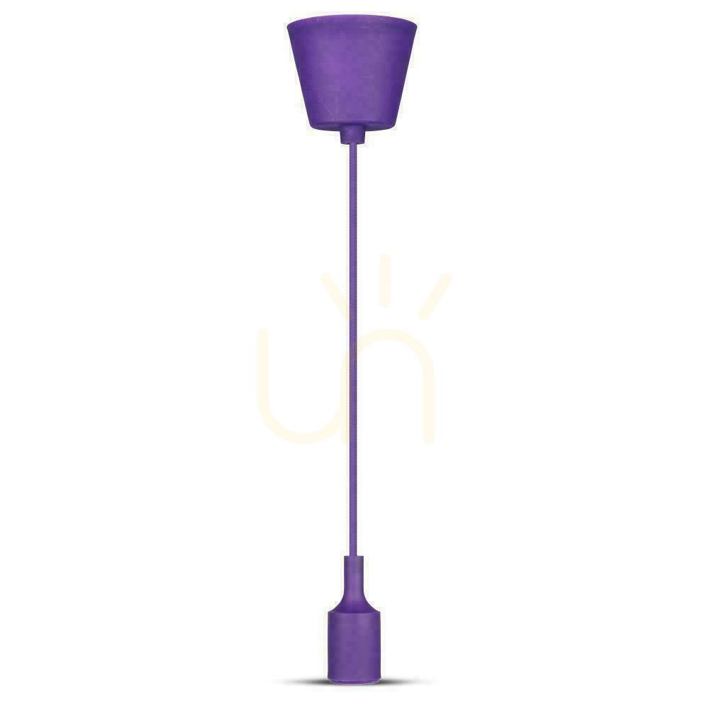 Utsikt V-TAC E27 pendelarmatur i violett silikon VT-7228-PE 5 års garanti V-TAC E27 pendelarmatur i violett silikon VT-7228-PE 5 års garanti