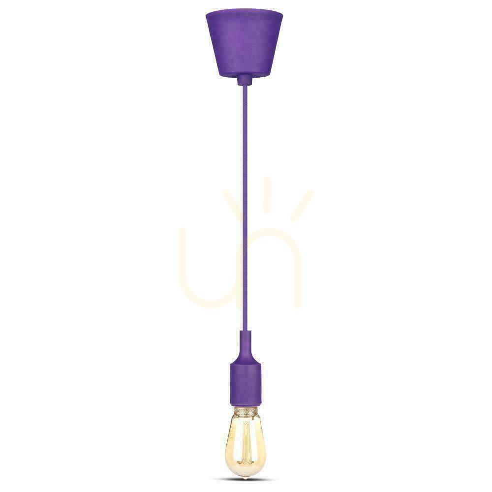 Förhandsvisning V-TAC E27 pendelarmatur i violett silikon VT-7228-PE 5 års garanti V-TAC E27 pendelarmatur i violett silikon VT-7228-PE 5 års garanti