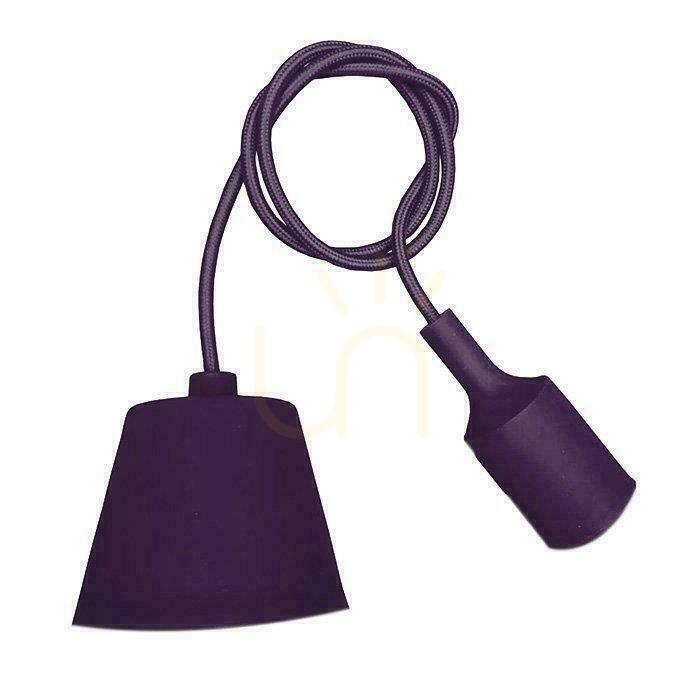 Kontrollera V-TAC E27 pendelarmatur i violett silikon VT-7228-PE 5 års garanti V-TAC E27 pendelarmatur i violett silikon VT-7228-PE 5 års garanti