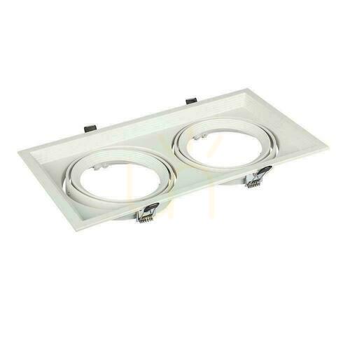 Kontrollera V-TAC VT-7222 infälld kardanarmatur, 2 x AR111 G53, vit, 325 x 174 mm, IP20