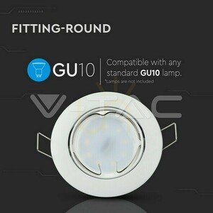 V-TAC VT-779 GU10 infälld takspot, rund, vinklingsbar, vit, Ø82 mm, håltagning 74 mm small 8