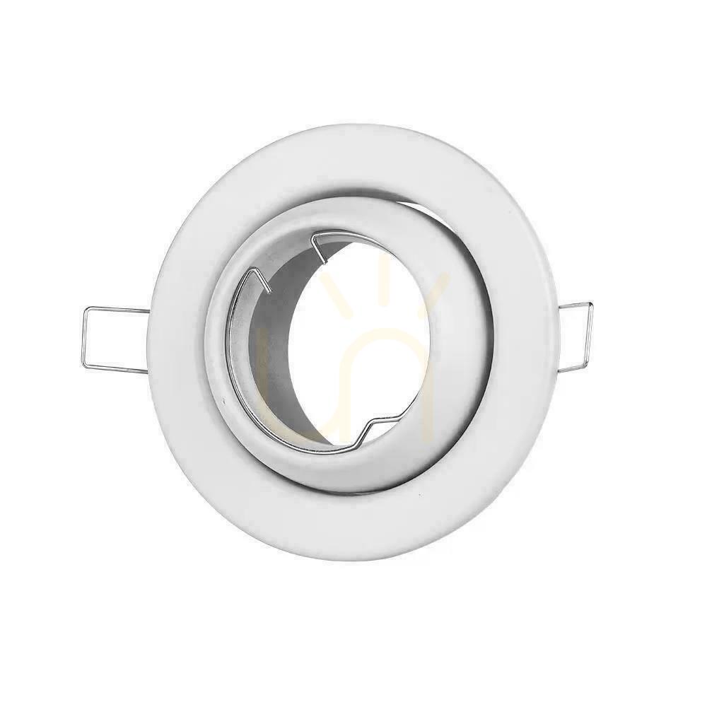 Utsikt V-TAC GU10 Rundmaskigt nät Justerbar vinkel Vit VT-780-WH V-TAC GU10 Rundmaskigt nät Justerbar vinkel Vit VT-780-WH