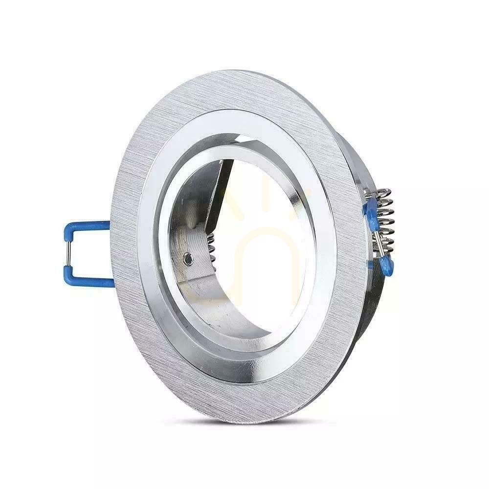 Utsikt V-TAC Gjutet aluminiumnät 1xGU10 rund borstad aluminium VT-782RD-AB V-TAC Gjutet aluminiumnät 1xGU10 rund borstad aluminium VT-782RD-AB