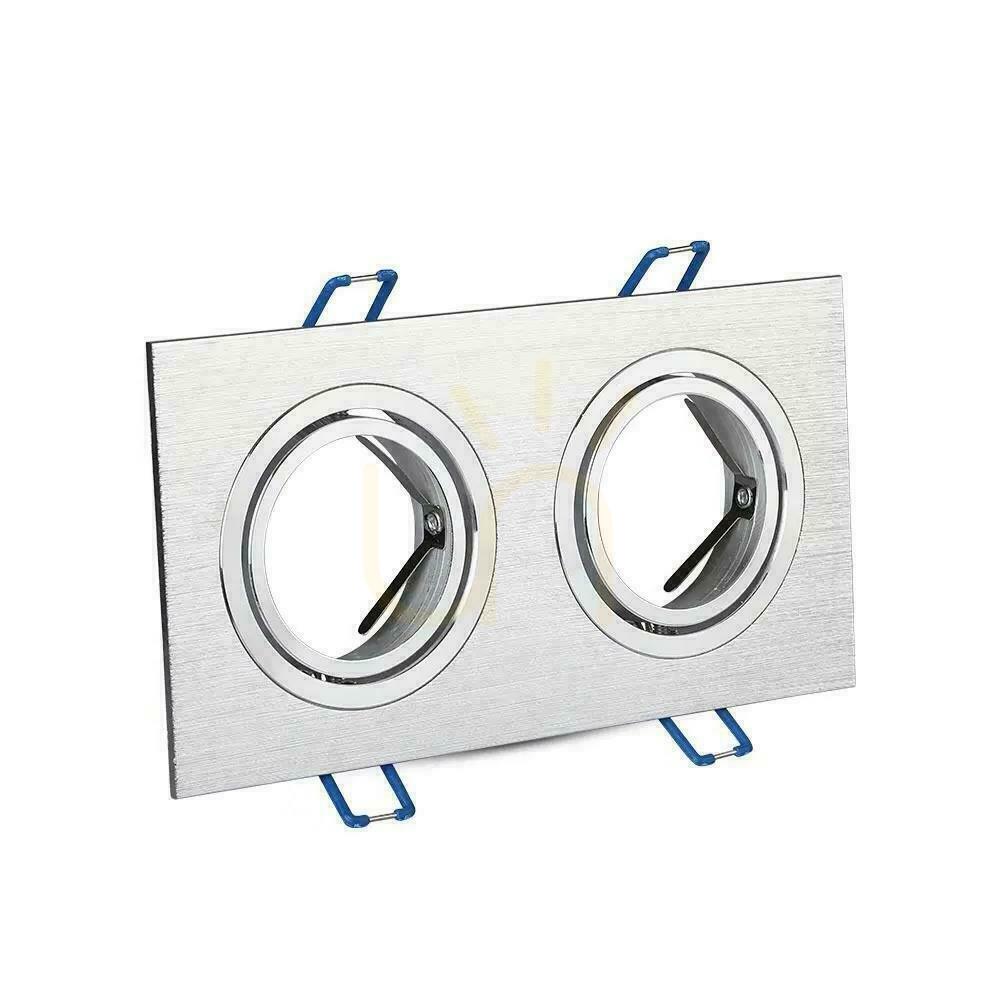 Utsikt V-TAC Gjuten aluminium Mesh 2xGU10 Square Borstad aluminium VT-783SQ-AB V-TAC Gjuten aluminium Mesh 2xGU10 Square Borstad aluminium VT-783SQ-AB