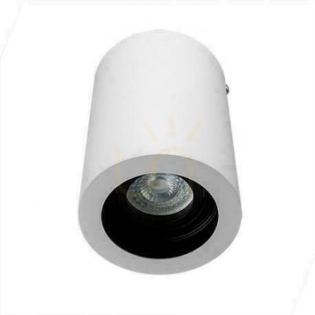 Utsikt V-TAC Aluminium GU10 Runt Utanpåliggande Rör Vit+Svart 142x100 VT-796-WH Armatur V-TAC Aluminium GU10 Runt Utanpåliggande Rör Vit+Svart 142x100 VT-796-WH Armatur
