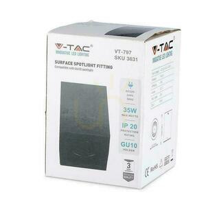 V-TAC Aluminium GU10 Kub Fyrkant Utanpåliggande montering Svart 142x100x100 VT-797-B. small 3