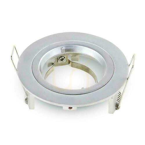 Kontrollera Eyelet V-TAC Aluminium Gjuten GU10 Rund Silvergrå VT-774-MG