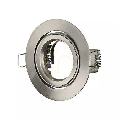Kontrollera V-TAC Aluminiumgjuten GU10 Rund Flyttbar Satin VT-775-SN Mesh.