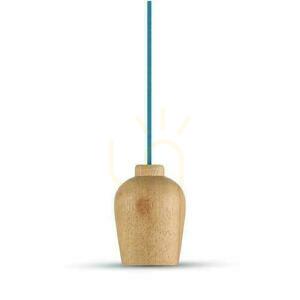 V-TAC VT-7778-BL pendel med E27-sockel i trä och blå 1 m kabel small 2