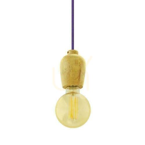 Kontrollera V-TAC Pendelarmatur Trä Lila Wire VT-7778-PR 5 års garanti