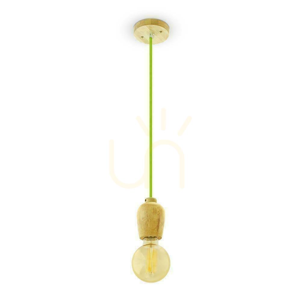 Display V-TAC Pendelarmatur Trä Grön Wire VT-7778-GN 5 års garanti V-TAC Pendelarmatur Trä Grön Wire VT-7778-GN 5 års garanti