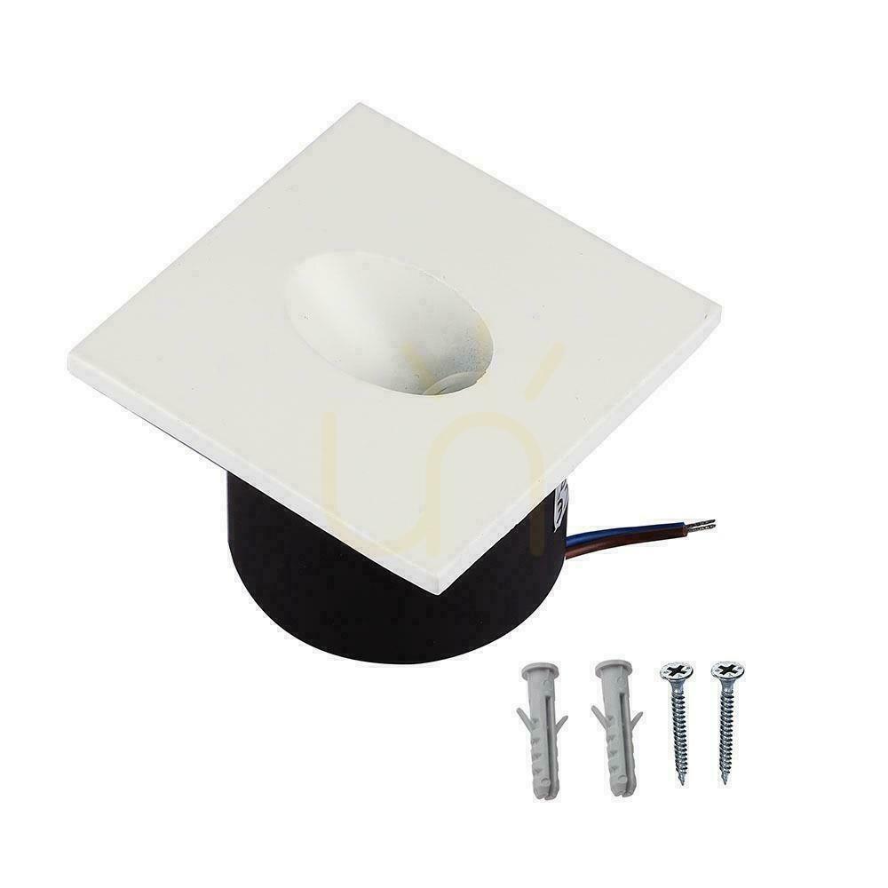 Visa Trapparmatur 3W LED V-TAC Square Vit 230V VT-1109 4000K 270lm Trapparmatur 3W LED V-TAC Square Vit 230V VT-1109 4000K 270lm