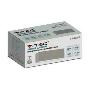 V-TAC 12W LED väggarmatur Top Down Grå IP65 VT-8057 3000K 1150lm small 2