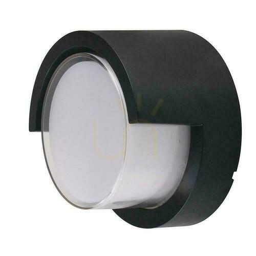 Kontrollera V-TAC 12W LED-väggarmatur IP65 Svart Rund VT-827 3000K 1155lm