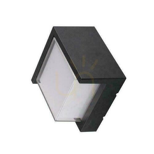 Kontrollera V-TAC 7W LED väggarmatur svart fyrkantig IP65 VT-831 3000K 670lm