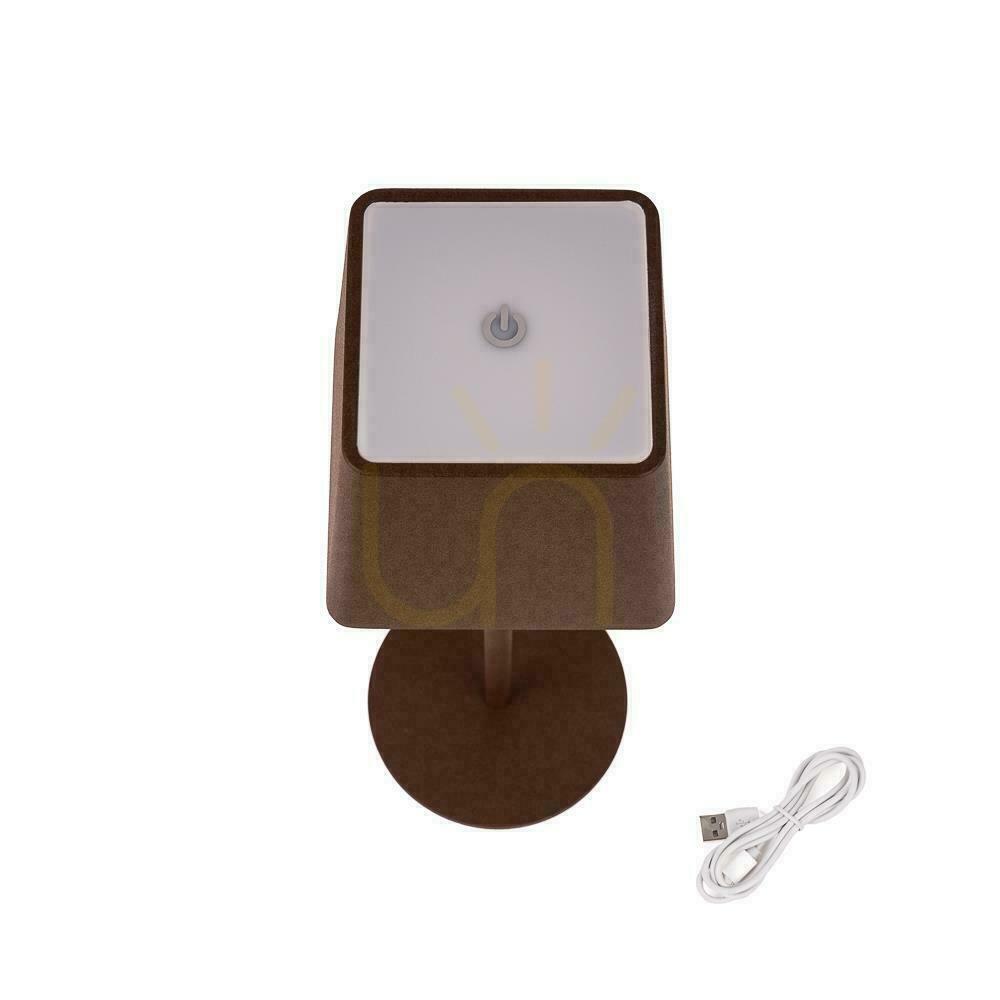 Utsikt V-TAC 2W LED laddningsbar dimbar nattduksbordslampa IP54 brons Corten VT-7563 3000K 200lm V-TAC 2W LED laddningsbar dimbar nattduksbordslampa IP54 brons Corten VT-7563 3000K 200lm