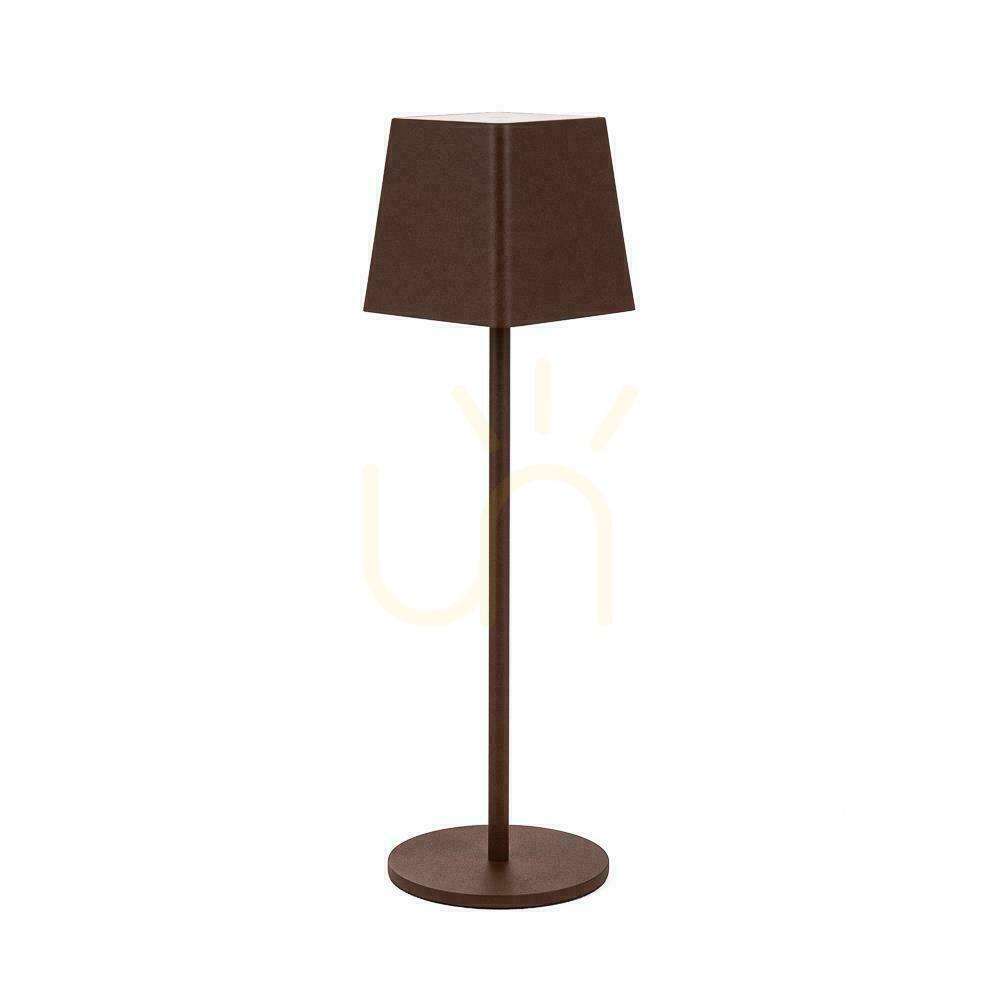 Visa V-TAC 2W LED laddningsbar dimbar nattduksbordslampa IP54 brons Corten VT-7563 3000K 200lm V-TAC 2W LED laddningsbar dimbar nattduksbordslampa IP54 brons Corten VT-7563 3000K 200lm
