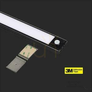 V-TAC 1,5W LED underskåpsarmatur Svart Rörelsesensor USB-laddning 30cm VT-8141 3000K 110lm small 3