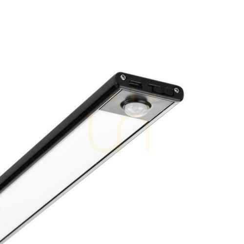 Kontrollera V-TAC VT-8143 svart laddningsbar LED-skåpbelysning 60 cm med PIR-sensor