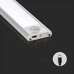 V-TAC 2,5W LED armatur för underskåp Silver Rörelsesensor USB-laddning 60cm VT-8143 3000K 260lm small 2