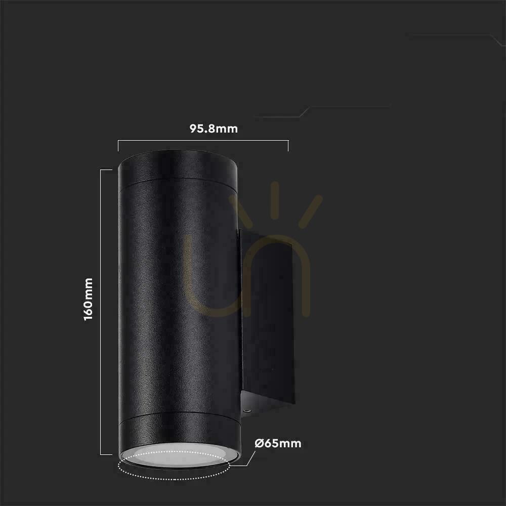 Kontrollera V-TAC Top Down 2xGU10 Svart IP54 VT-11015 Vägglampa för trädgårdsfasad. V-TAC Top Down 2xGU10 Svart IP54 VT-11015 Vägglampa för trädgårdsfasad.