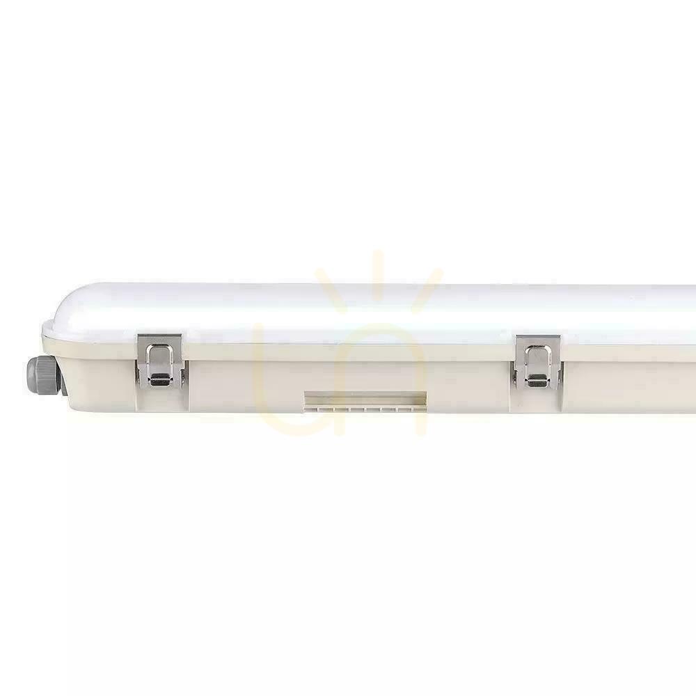 Utsikt Hermetisk LED-armatur V-TAC SAMSUNG CHIP 36W 120cm 120Lm/W ML SS Clip Rörelsesensor VT-120136S 4000K 4320lm 3 års garanti Hermetisk LED-armatur V-TAC SAMSUNG CHIP 36W 120cm 120Lm/W ML SS Clip Rörelsesensor VT-120136S 4000K 4320lm 3 års garanti