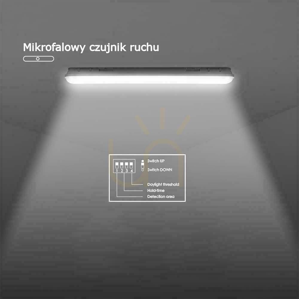 Kontrollera Hermetisk LED-armatur V-TAC SAMSUNG CHIP 36W 120cm 120Lm/W ML SS Clip Rörelsesensor VT-120136S 4000K 4320lm 3 års garanti Hermetisk LED-armatur V-TAC SAMSUNG CHIP 36W 120cm 120Lm/W ML SS Clip Rörelsesensor VT-120136S 4000K 4320lm 3 års garanti