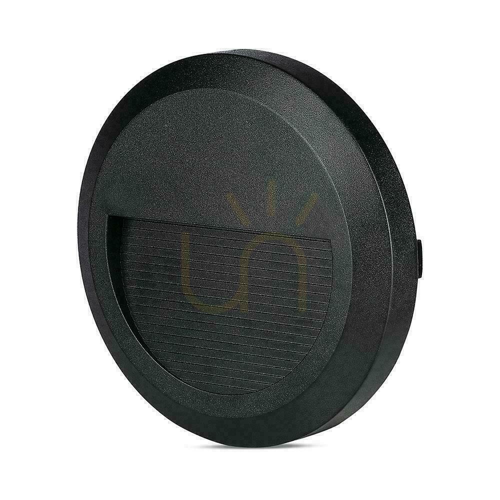 Utsikt 2W LED V-TAC Trapparmatur Svart Rund 230V IP65 VT-1142 4000K 80lm 2W LED V-TAC Trapparmatur Svart Rund 230V IP65 VT-1142 4000K 80lm