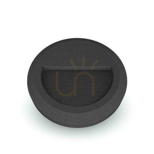 Kontrollera 2W LED V-TAC trapphusarmatur svart rund 230V IP65 VT-1142 3000K 80lm